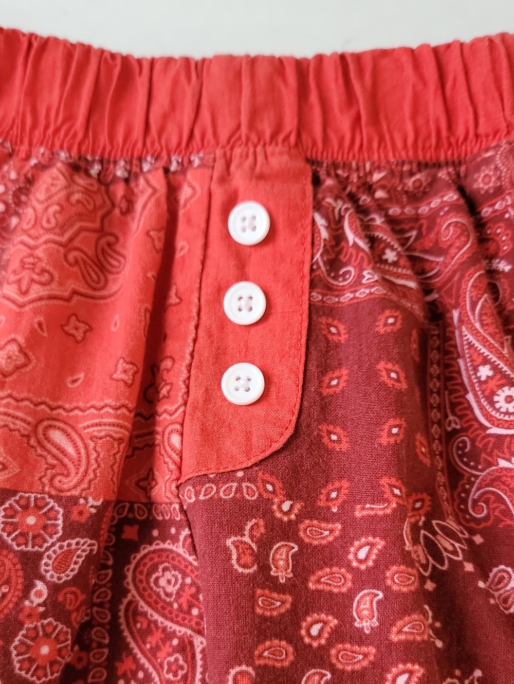 Zoe + Liv Juniors Patchwork High Waist Shorts Red XS - Picture 6 of 9